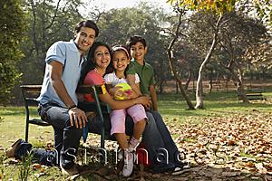 Asia Images Group - Family of four in park