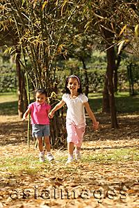 Asia Images Group - Two sisters running in park