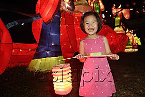 AsiaPix - Little girl holding Chinese lantern