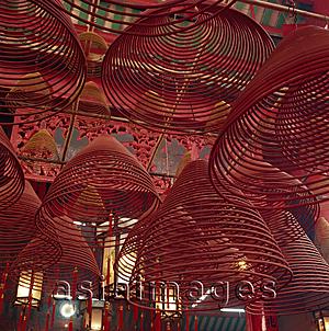 Asia Images Group - Spiral incense in Man Mo Temple, Central, Hong Kong