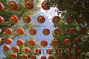 Asia Images Group - Red lanterns hanging in the Park of Wine Spring, Jiuquan, China