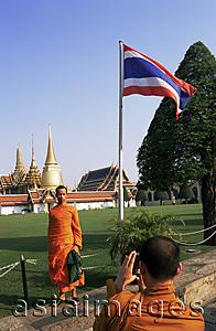 Asia Images Group - Thailand,Bangkok,Wat Phra Kaeo,Monks Taking Photos in Wat Phra Kaeo