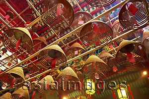Asia Images Group - China,Hong Kong,Hollywood Road,Incense Coils in Man Mo Temple