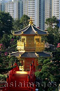Asia Images Group - China,Hong Kong,Diamond Hill,Nan Lian Garden,Pavilion of Absolute Perfection on Lotus Pond
