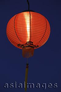 Asia Images Group - Red lantern glowing at night