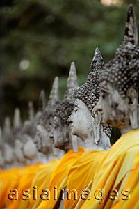 Asia Images Group - Buddhas in a row at Wat Yai Chaya Mongkol, Thailand