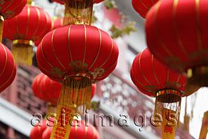 Asia Images Group - A group of hanging red lanterns