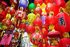 Asia Images Group - The Silk Market, paper lanterns. Beijing, China