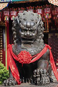 Asia Images Group - Wong Tai Sin Temple,Bronze Lion Statue. China,Hong Kong,