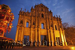 Asia Images Group - Ruins of St.Paul's Church at night, Macau, China