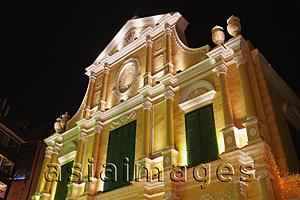 Asia Images Group - St.Dominics Church at night. Macau, China