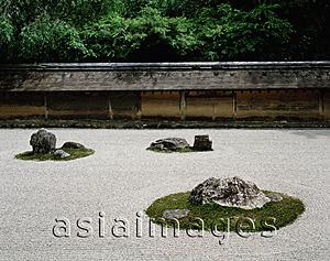 Asia Images Group - Japan, Kyoto, Ryoan-ji temple, raked sand and stone meditation garden, UNESCO world heritage site