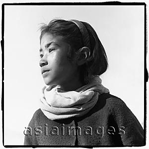 Asia Images Group - India, Ladakh, Portrait of young girl, profile.