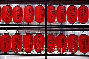Asia Images Group - Lanterns with Japanese text, prayers