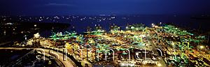 Asia Images Group - Singapore, aerial view of port