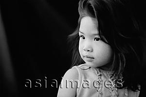 Asia Images Group - Young girl looking sideways, portrait