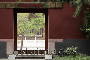Asia Images Group - Empty doorway to Chinese Temple, Beijing, China